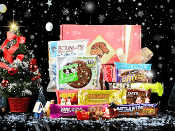 Box Of Protein | Christmas Protein Gift Box | Secret Santa Gym Gift Hamper | Battle Bites, Grenade, Boundless, Larry & Lennys, Mountain Joes, Warrior, MyProtein, Kayow, Barebells