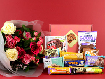 Box Of Protein | Protein Valentines Day Gift Box | Protein Snacks Hamper | Optimum Nutrition, Warrior Crunch, Kayow, Applied Nutrition, Grenade, MyProtein, Keto Keto, Mountain Joes, Yummios