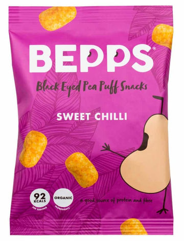 BEPPS Black Eyed Pea Puff Snacks Low Calorie - Sweet Chilli