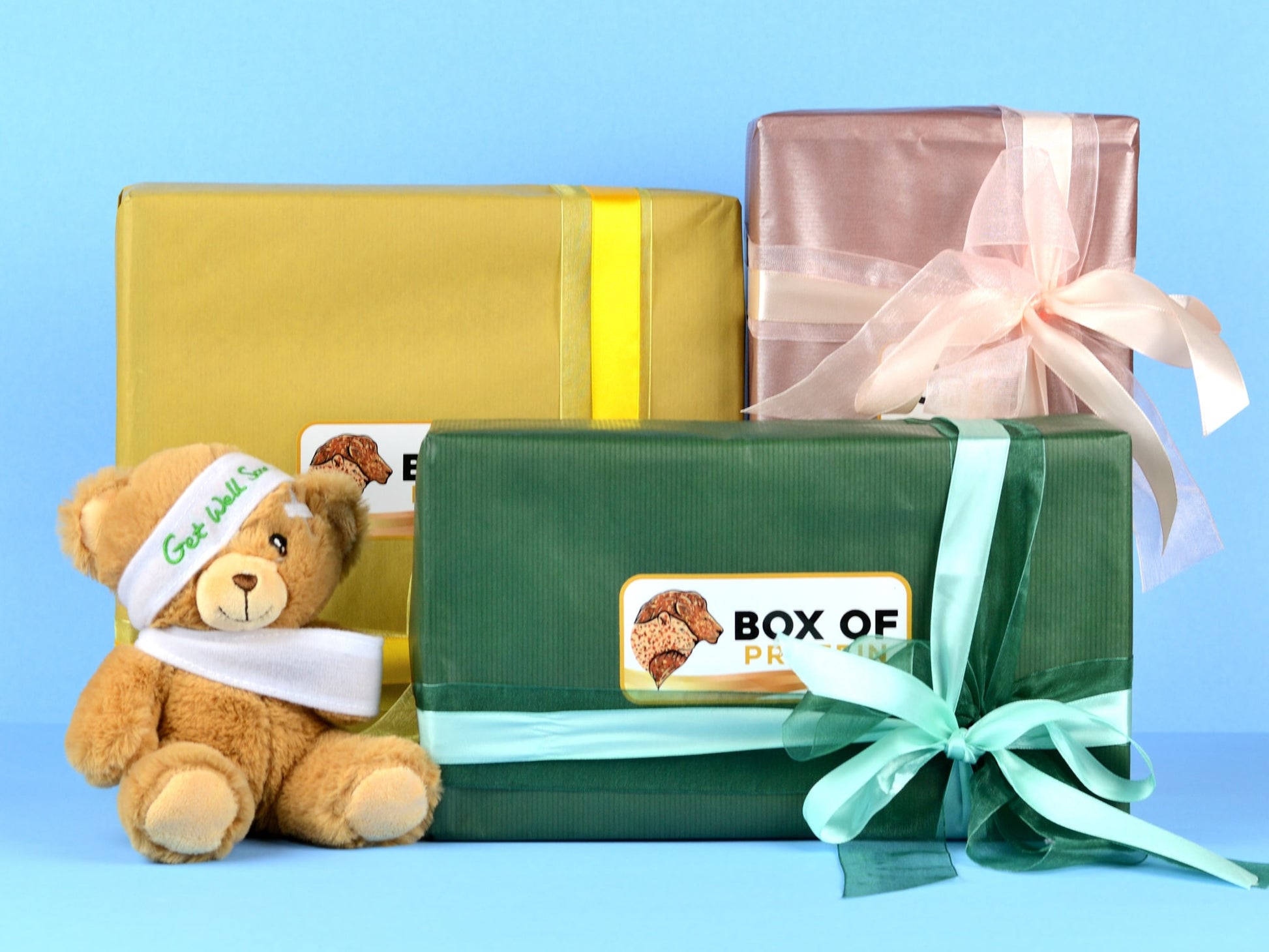 Box Of Protein | Get Well Gift Box | Protein Snacks Hamper | Summer Wrapping | Gift Wrapping | Ribbons Options 
